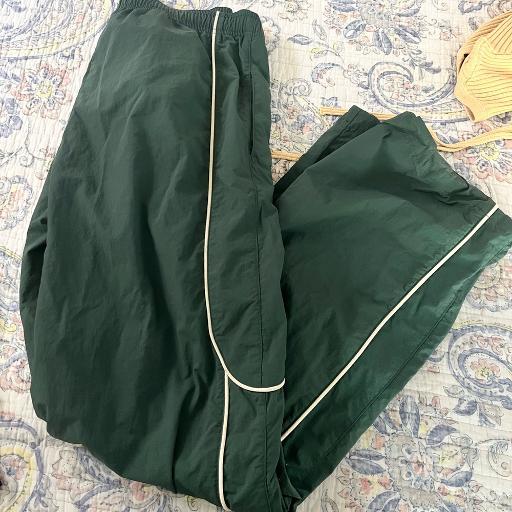 BDG Dark Green Pants with White Accents